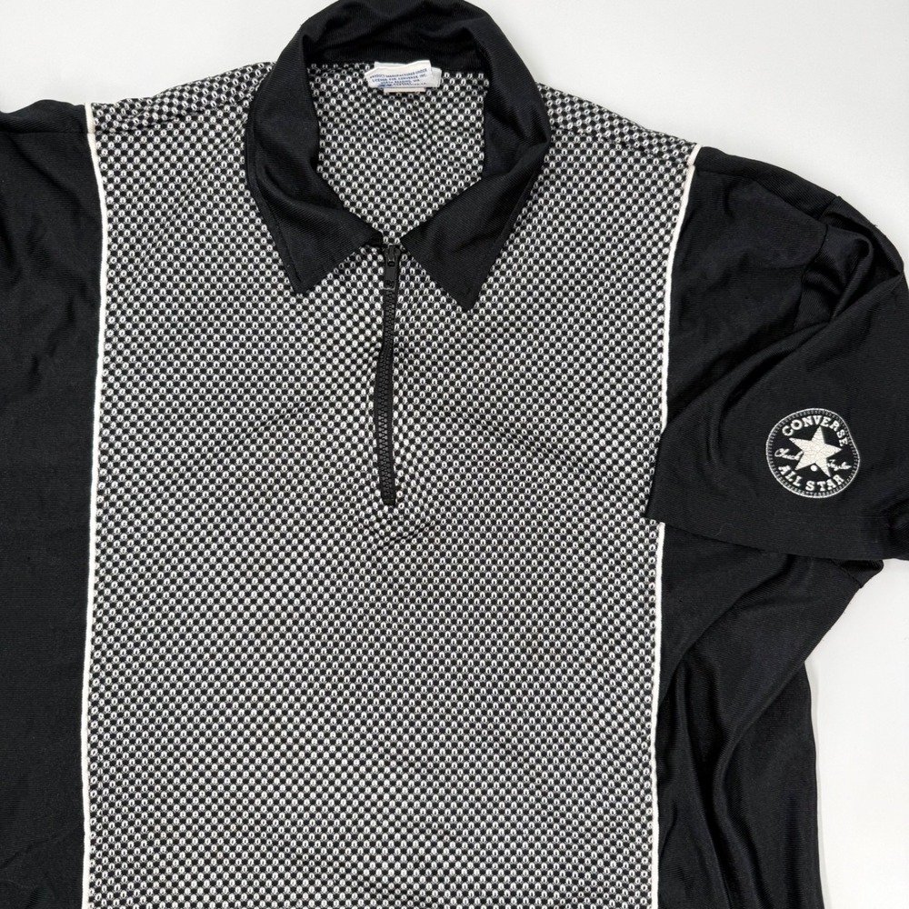 Converse Bowling Shirt Mens XL Black White Vintage 80s Chuck Taylor Jersey Good